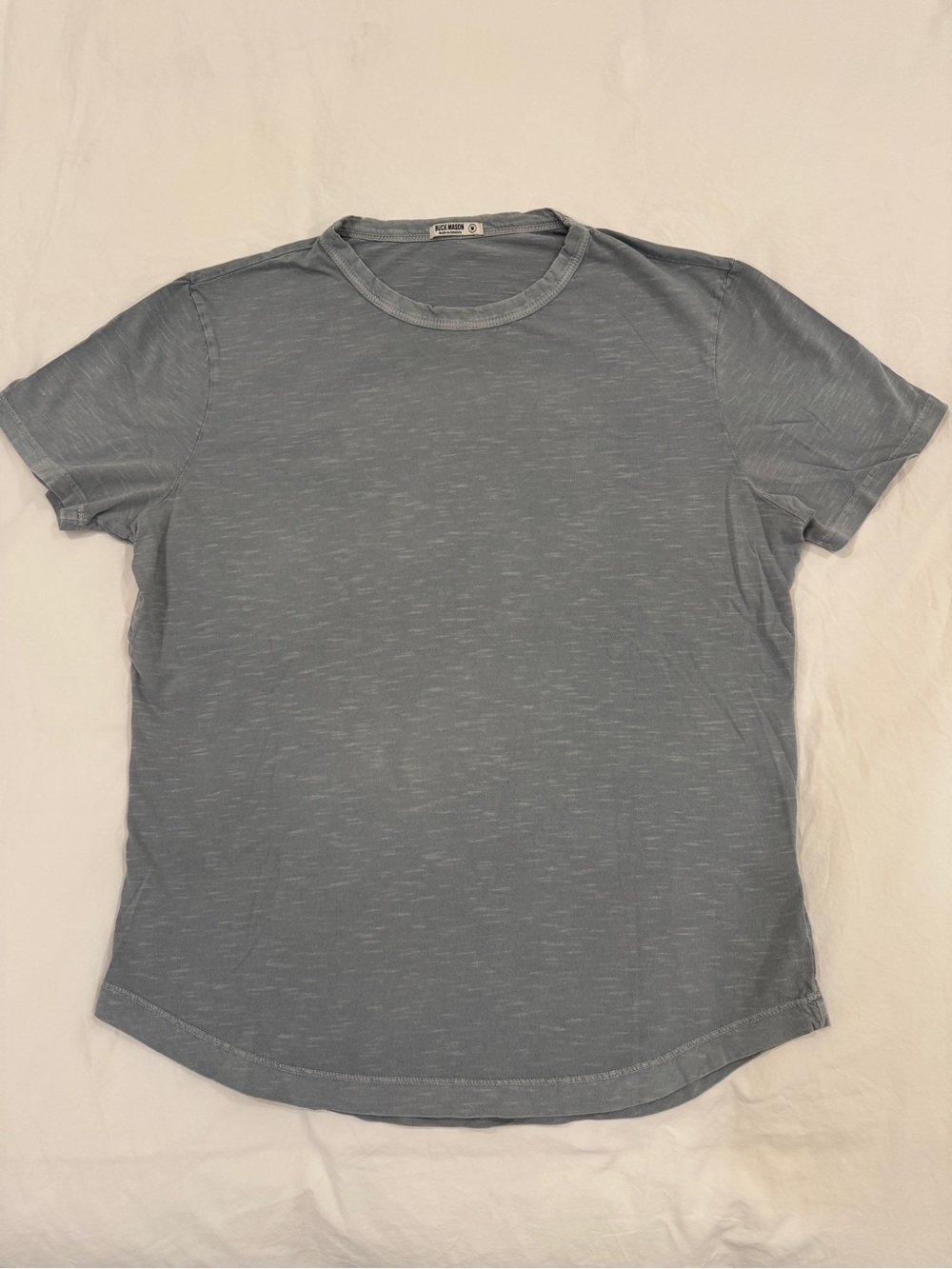Men's Short Sleeve Slub Curved Hem Tee - Slate Blue